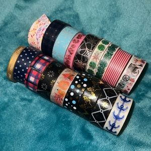 18 rolls of washi craft tape, most new
